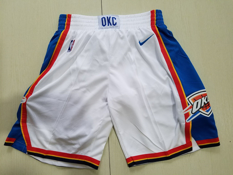 2018 Men NBA Nike Oklahoma City Thunder white shorts